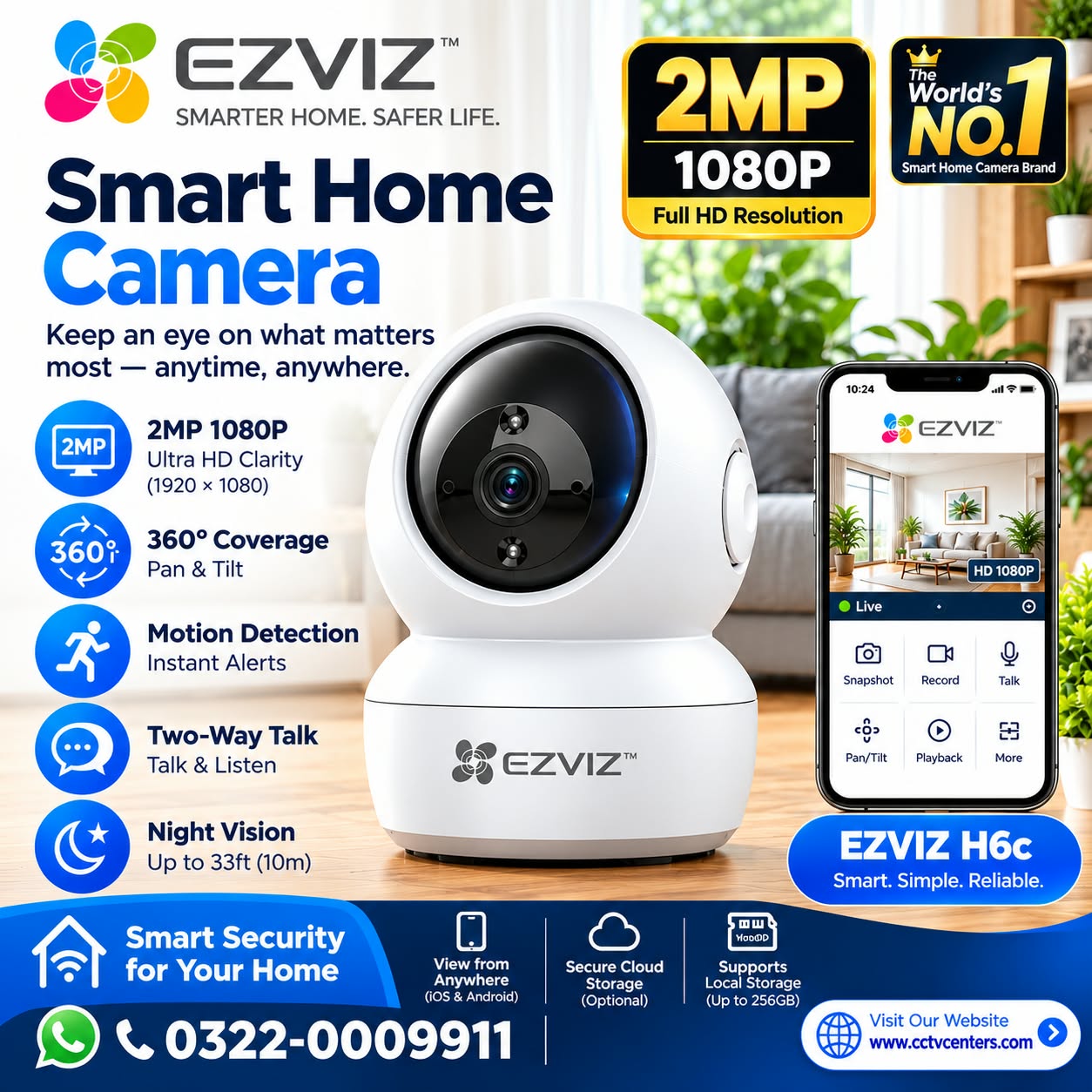 Ezviz Camera H6C 2MP 1080P Price in Pakistan Lahore
